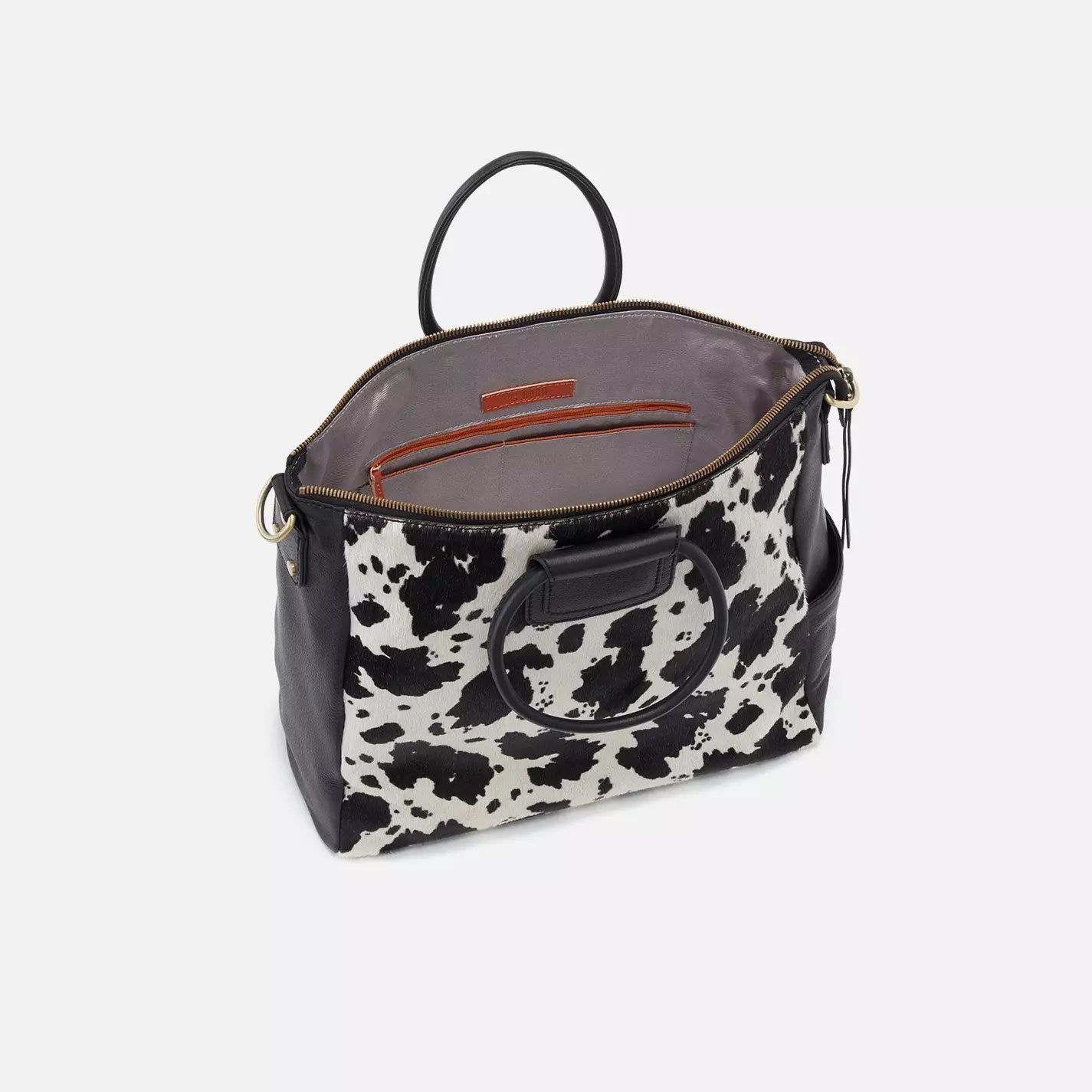 Hair on Large Tote White and Black Cheetah