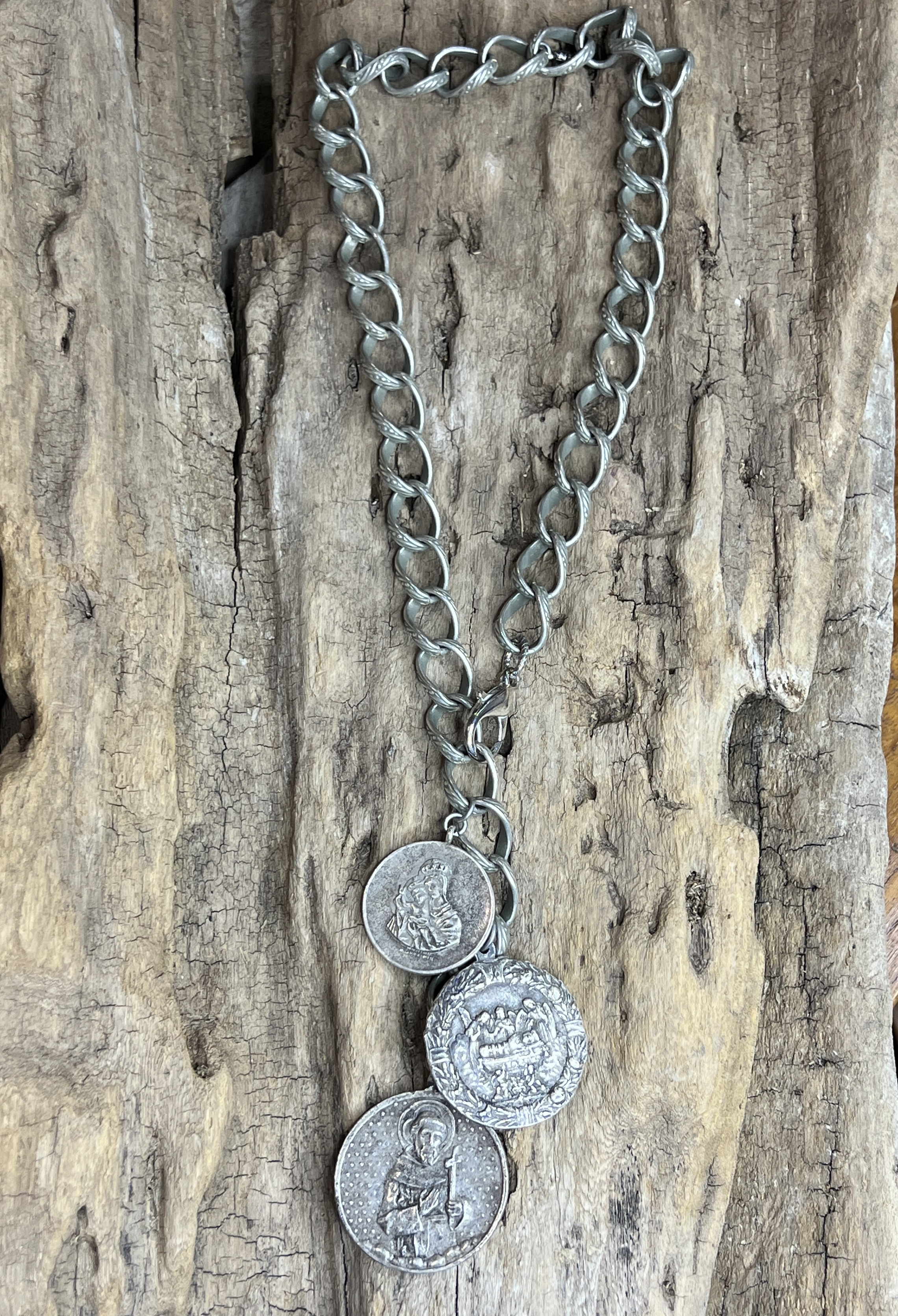Vintage Holy Medals Necklace on Vintage Chanel Chain – The Fort - TX