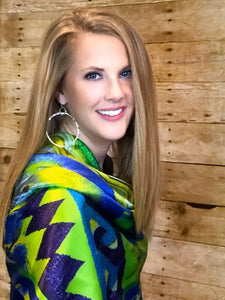 Miami Agate in Green Silk Scarf - The Fort - TX