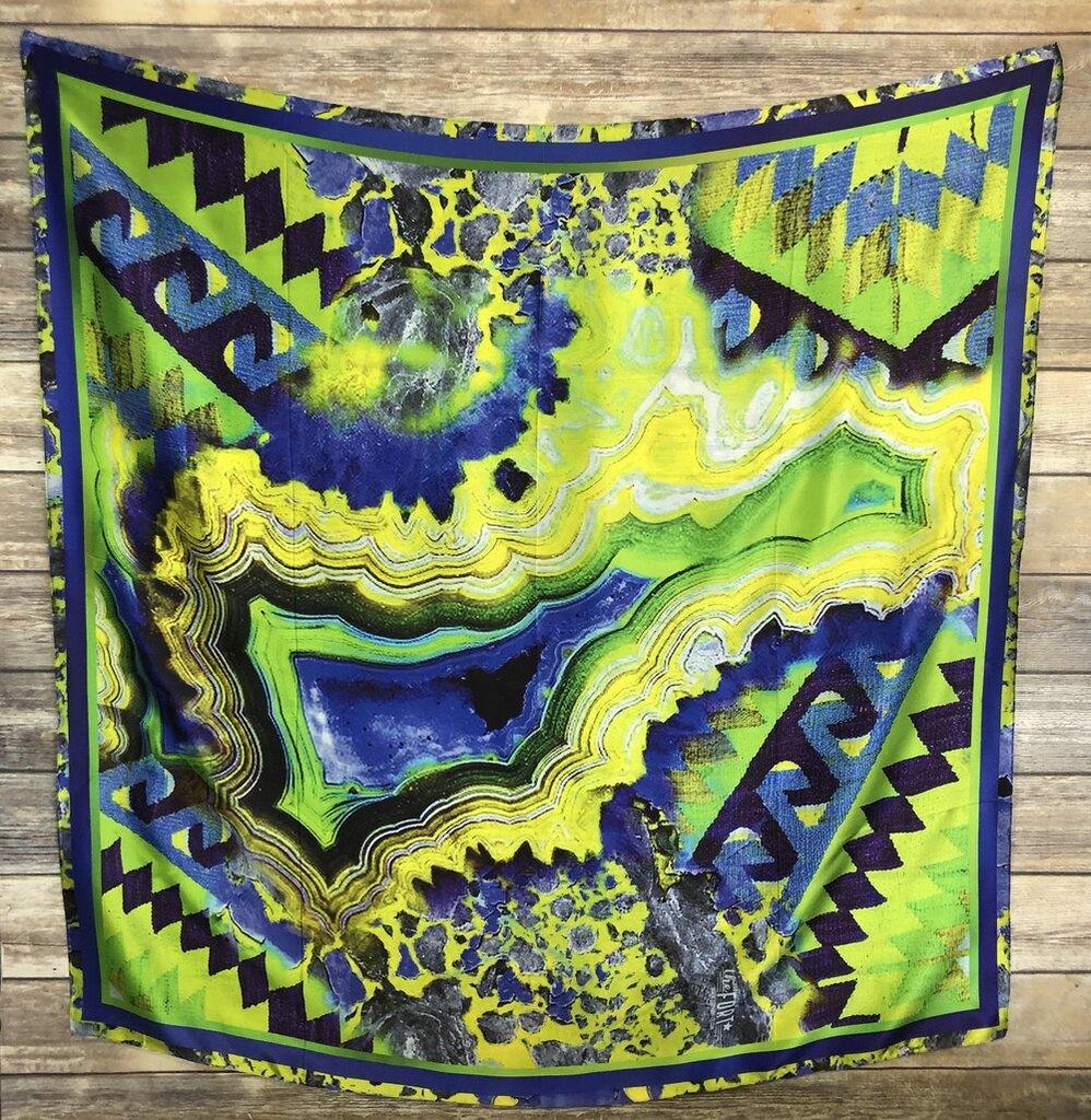 Miami Agate in Green Silk Scarf - The Fort - TX