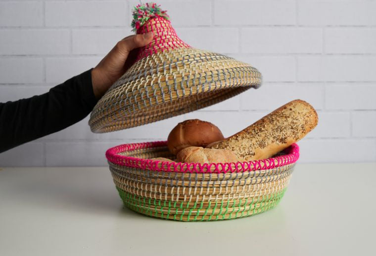 Moroccan Bread Basket with Domed Lid