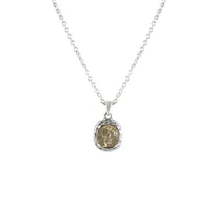 Vintage Silver Pavia Coin & Frame Necklace