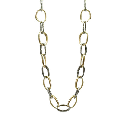 TWO TONE LOOP LINK NECKLACE