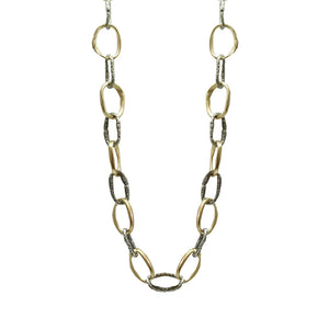 TWO TONE LOOP LINK NECKLACE