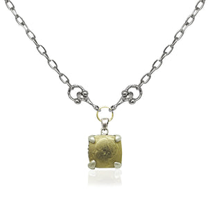 Horse Bit and Coin Necklace with Gold Mini Square Wilhelmina