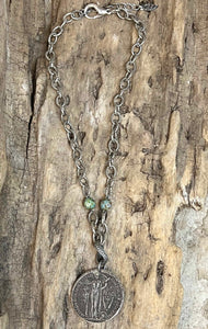 Vintage European Chain with Vintage Great War Peace Medal from 1919