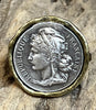 Vintage French Coin Ring -Silver