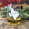 Texas Stemless Wine Glass - The Fort - TX