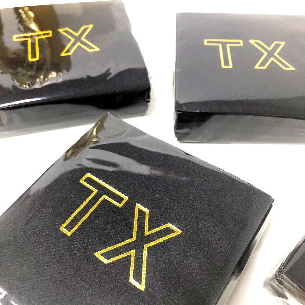 TX Cocktail Napkins - Black - The Fort - TX