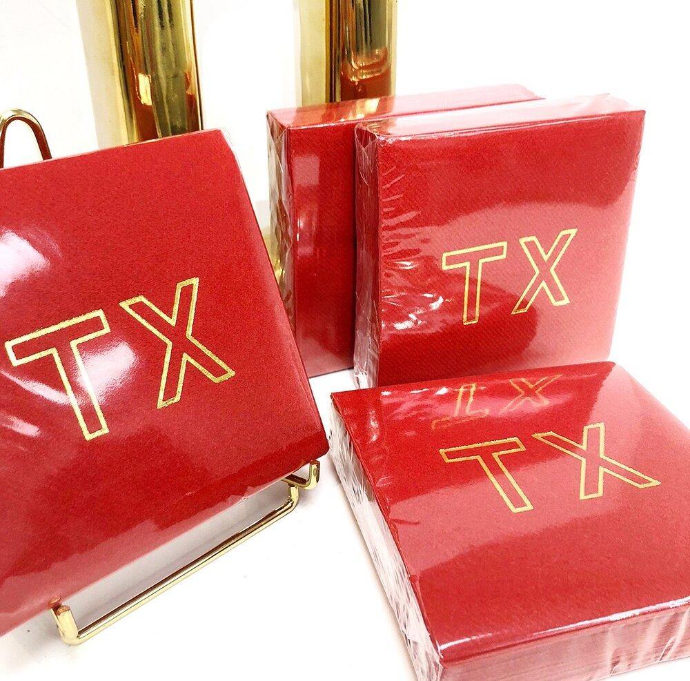 TX Cocktail Napkins - Red - The Fort - TX