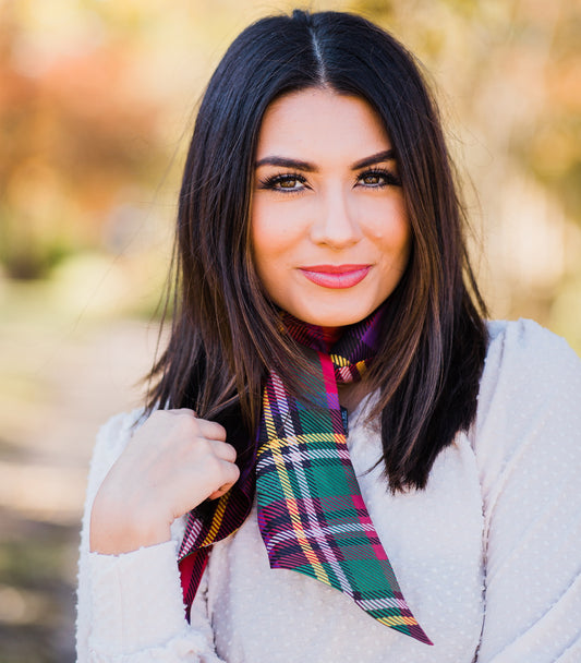 Tartan Plaid Twilly Silk Scarf