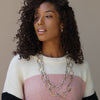 Two Tone Horseshoe Link Necklace