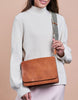 Audrey Cognac Classic Leather + Extra Checkered Strap