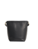 Classic Leather Bucket Bag- Black Midi