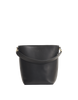 Classic Leather Bucket Bag- Black Midi