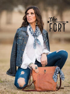 Otomi Navy and White Scarf - The Fort - TX