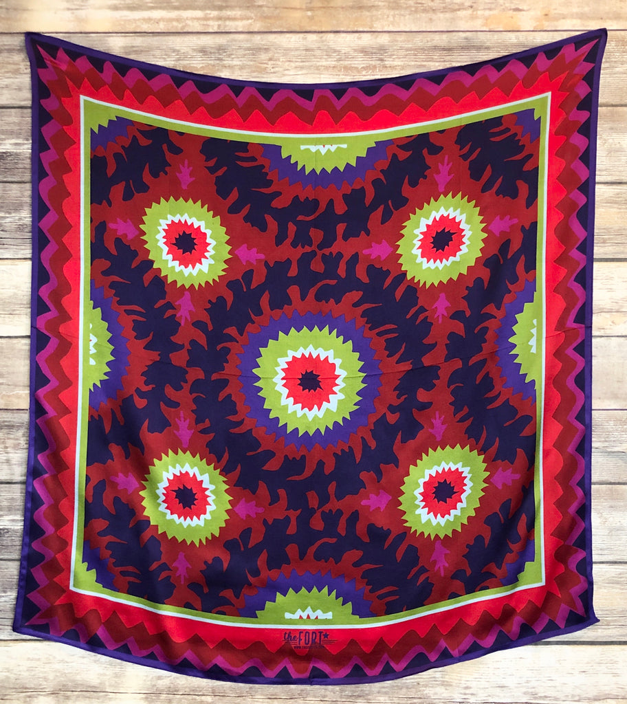 Suzani Print Silk Scarf