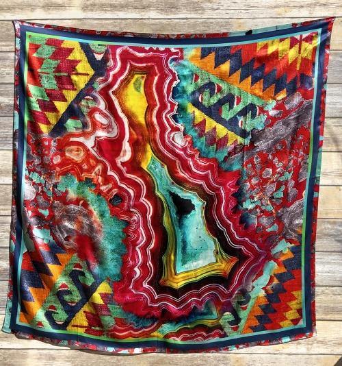 Miami Agate Silk Scarf - The Fort - TX